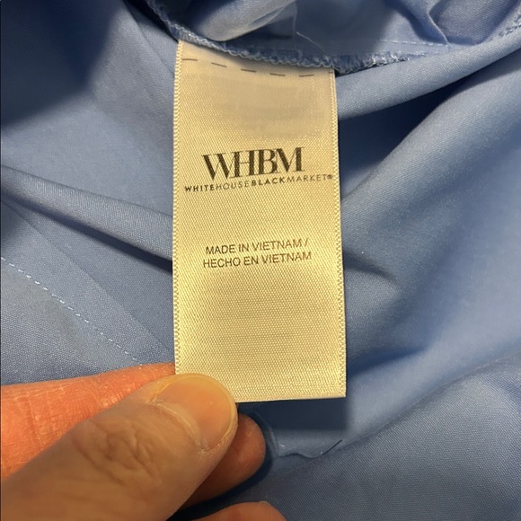 White House Black Market Sleeveless Rushed Front Shirt Tranquil Blue Size 12 - Picture 5 of 8